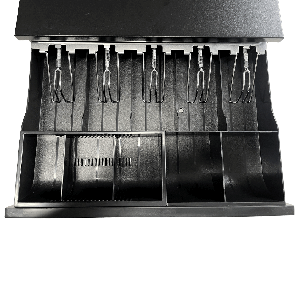 ลิ้นชักเก็บเงิน WORREX รุ่น W-GTC405 สีดำ 5 ช่องแบงค์ 5 ช่องเหรียญ RJ11 12/24V_5